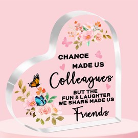 JETTOP Gifts for Colleagues Work Friend Work Bestie Gifts Leaving Gifts for Colleagues Women Chance Made Us Colleagues Acrylic