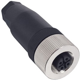 Lonlonty Connector M12 4 Pin Female, Connector Actuator Aviation Plug, Connector M12 4-Pin IP67 Waterproof