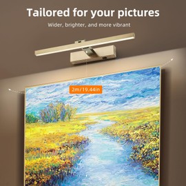 ZitoStory Picture Lights for Wall Antique Brass Dimmable Wireless Picture Lights for Paintings LED Wall Light Fixtures Adjustable Wall Sconce with Remote (Antique Brass, 20inch) 3000K