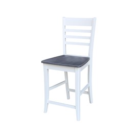 International Concepts Roma Counter Stool-24 Seat Height, White/Heather gray