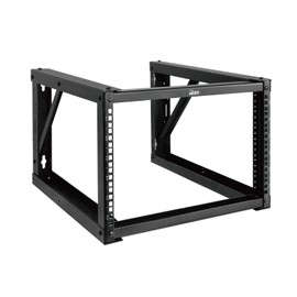 Tecmojo 6U Wall Mount Rack, Wall Mount Network Rack 24.8in Depth, Open Frame Server Rack for 19in IT/AV/Data/Home Equipment, Black
