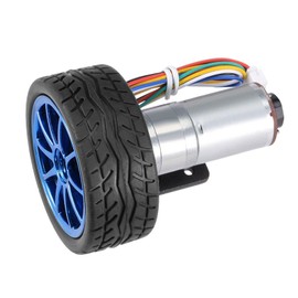 DIY Encoder Gearbox, Encoder Motors with Wheelset for Smart Car Robot DC12V 500RPM 2x12V DC with Encoders 0 Motor Mounting Bracket 65 mm (Speed 30)