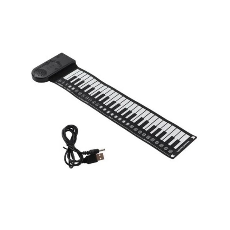 49-Key Roll Up Piano Keyboard for Beginners – Portable Foldable