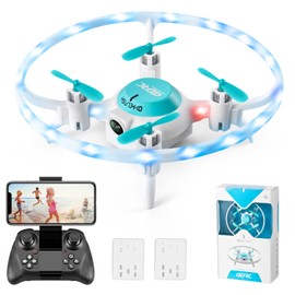 4DRC V5 Mini Drone with 720P Camera for Kids,RC Helicopter Quadcopter,With Blue&Green Light for Beginners Boys and Girls Toys Gifts,Waypoints, Altitude Hold, Circle Fly,3D Flips,Blue