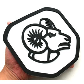 1pc New Custom Rear Tailgate Ram Emblem 3D Badge Compatible with Ram 1500 2500 3500 2019-2021 (White)
