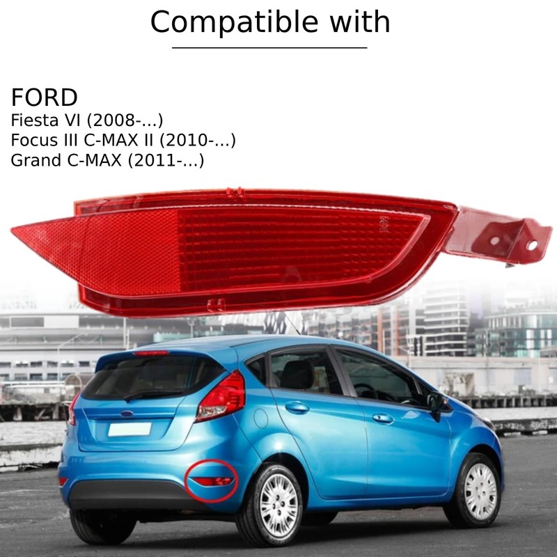 Twowinds Bumper Reflector, Cat Eye Reflector, Red Reflector for Rear