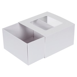 Caja Carton Blanco Fantasias Miguel Embalaje Regalo Ventana 10x6cm Mylin 1pz