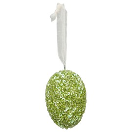 Egg Hanger Dost Green Wood / Glass 5 x 5 x 7 cm