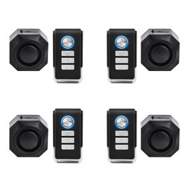 USUPERINK 110dB Bike Alarm Wireless Vibration Motion Sensor with USB Charging Ports, Anti-Theft Bicycle Motorcycle Alarm with Remote, Waterproof, 4SET