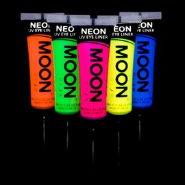Moon Glow - Blacklight Neon Eye Liner 0.34oz Set of 5 colors – Glows brightly under Blacklights/UV Lighting!