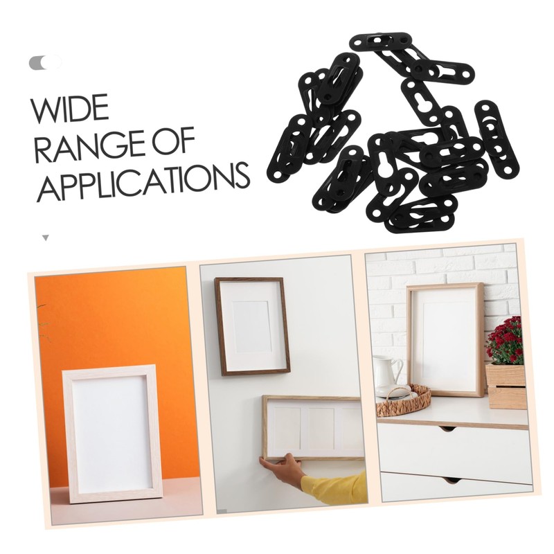 TEHAUX 30pcs Metal Keyhole Hangers Picture Hanging Plates Wall Brackets