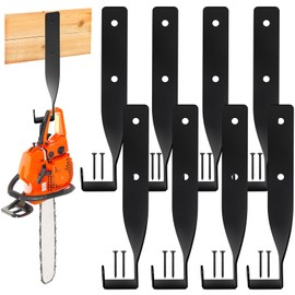Blulu 8 Pack Chainsaw Hanger Weed Eater Hangers for Garage Wall Chainsaw Holder Wall Mount Backpack Blower Storage Hook Accessories and Tools for Garage Storage Machine, Black