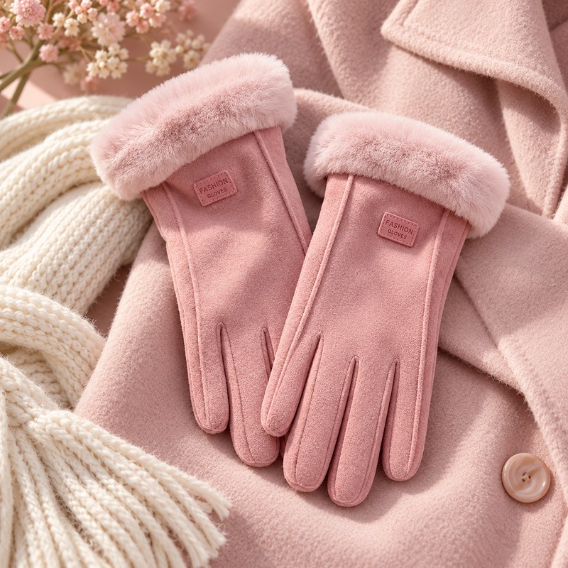 Touchscreen Winter Gloves for Everyday Outdoor Use – Beige Knit