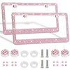 2 Pack Bling License Plate Frames Premium Sparkly License Plate