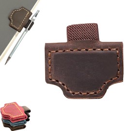 Magnetic Pen Holder Bookmark, Custom Magnetic Leather Pen Holder Bookmark, Leather Book Mark for Reading Women and Men Gifts for Booklovers(Coffee)