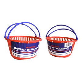 Dependable Set of 2 Plastic Basket with Handles Multi-Purpose Stationary Crafts Home Office