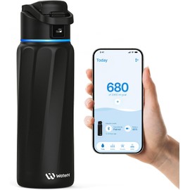 BOTELLA DE AGUA INTELIGENTE BOOST con recordatorio para beber agua y rastreador de agua - Botella de acero inoxidable aislada al vacío de doble pared