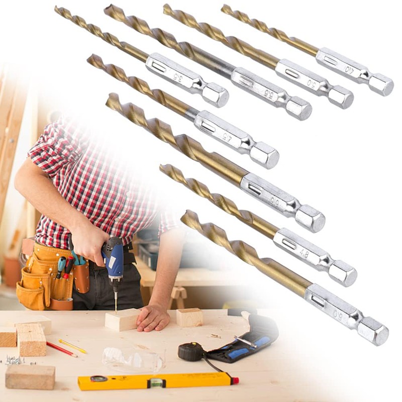 Mesee 13-Piece HSS Twist Drill Bit Set, 1/4 Inch Hex