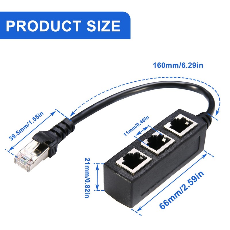 HUAREW RJ45 Ethernet Splitter Cable, Splitter 1 to 3 Port,