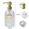 YCHMIR 16 Oz Polka dot Pattern Glass Soap Dispenser，Refillable Hand
