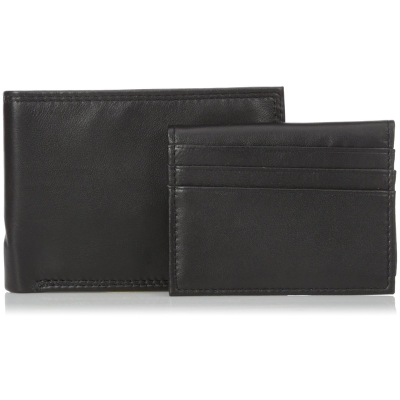 Buxton Men's Emblem Double Id Billfold Wallet, Black, One Size