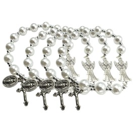 Westmon Works Guardian Angel Bracelet Set Bulk Bundle Student Classroom Pack with Holy Prayer Cards, 12 of Each, One Size, Acrylic Zinc, no gemstone