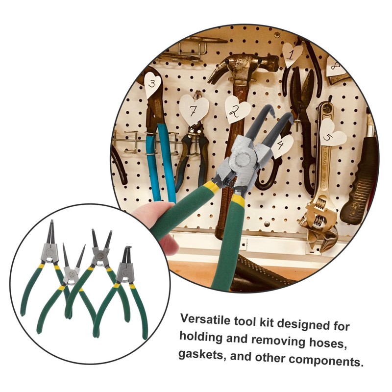 VILLFUL Spring Loaded Circlip Pliers 4pcs Tool Kit Internal External