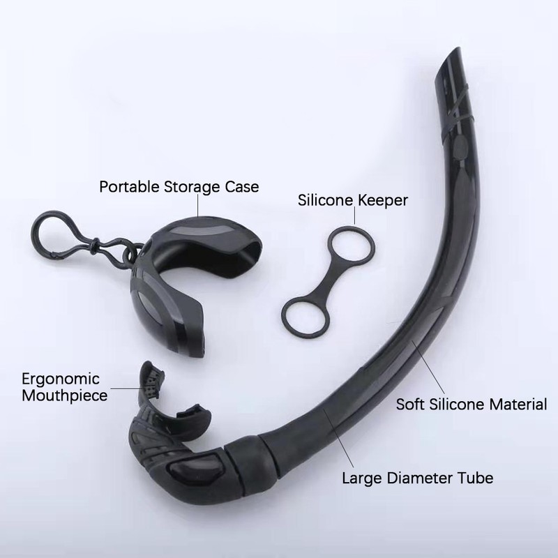 Silicone Foldable Snorkel with Compact Storage Case Women Men Roll