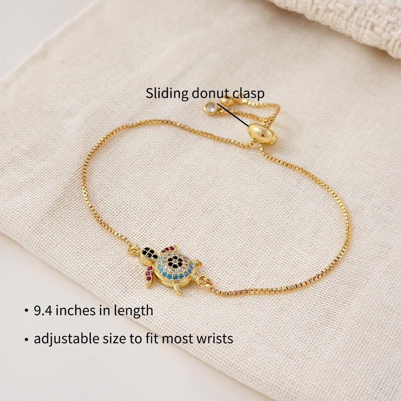 Lepida Mothers Day Bracelet for Mom CZ Turtle Bracelet for
