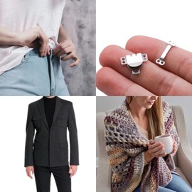 Lakesstory Metal Hooks & Eyes Sewing Hooks and Eyes Closure Assorted for Bra Trousers Skirt Dress and Sewing DIY Craft - 4 Sets in a Pack - 2 Black Set and 2 Nickel Sets