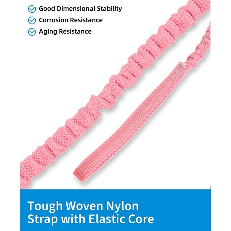 OCEANBROAD Kayak Paddle Leash with D-Ring Stretchable Bungee Strap Lanyard