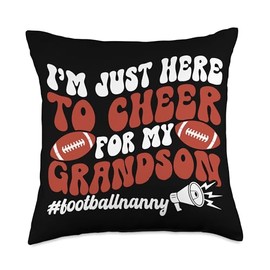 Groovy Football Nanny of A Football Player Nanny Grandma Throw Pillow