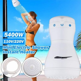 Instant Water Heater Electric shower110V Tankless water heater electric Electric Instant Hot Water Shower Head Heater Automatic Instant Three Temperature for Bathroom+ FREE wall support/tube Included