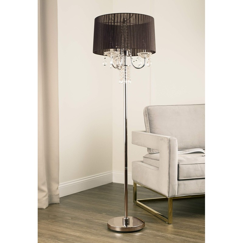 Ok lighting OK-5111FOK-5111f Crystal Drop Floor Lamp, 59.75" x 18"