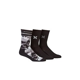 Hurley H1161990019-11 Men's 3Pk Mens Half Terry Crew Sock Black 9-11 Black 9-11
