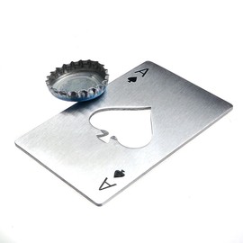 Yoption 5Pcs Stainless Steel Credit Card Size Casino Bottle Opener Beer Bottle Opener for Your Wallet(5, Poker)