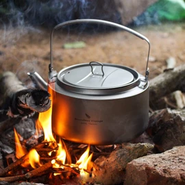 Boundless Voyage Titanium Kettle 800ml/1200ml with Folding Handle Filter Outdoor Camping Big Capacity Teapot (800ml)