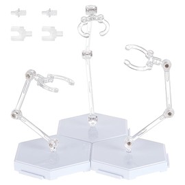 FINGERINSPIRE 3 Pcs Action Figure Stand White Assembly Action Figure Display Holder Splicable Hexagon Base Model Support Stand Miniature Model Bases Compatible with HG RG SHF 1/144 Figures