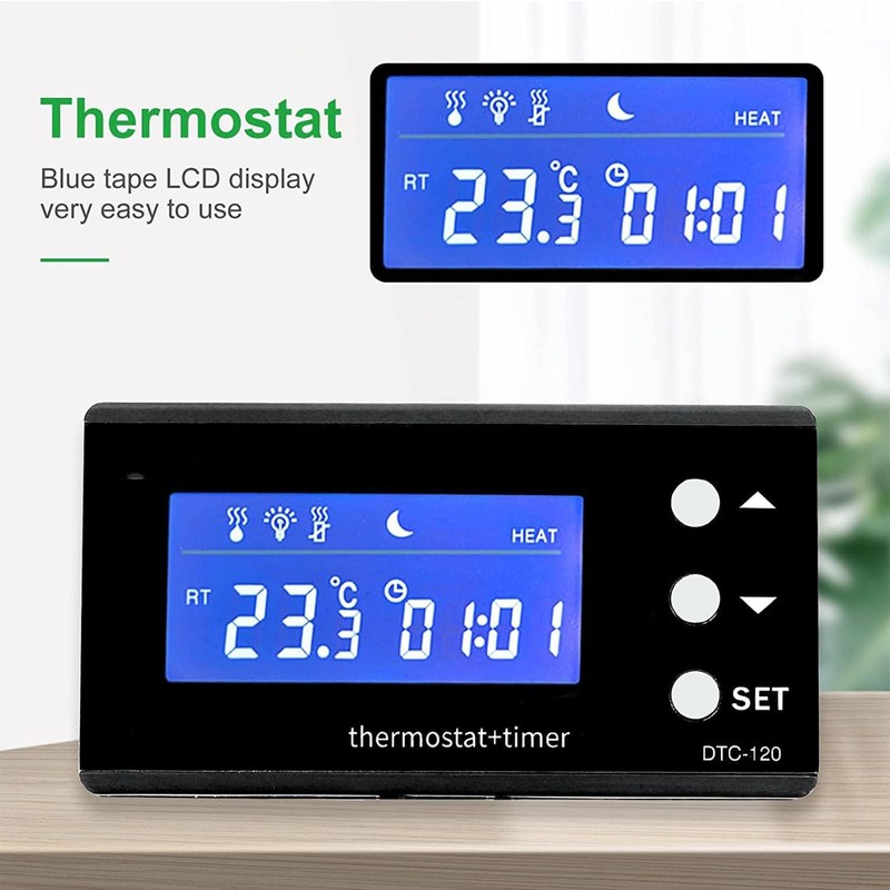 NEKOSUKI PID Day Night Thermostat Digital Dimming Thermostat with Timer,