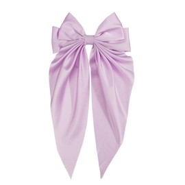 Ling & Bai Women Girls Large Hair Bow Teens 7 Inch Big Satin Hair Bow Clip Hair Barrettes Hair Accessories (Light Purple)