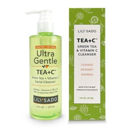 LILY SADO - TEA+C Limpiador facial de té verde y vitamina C – Lavado facial orgánico vegano aclarante con matcha + aloe + rosa mosqueta +...