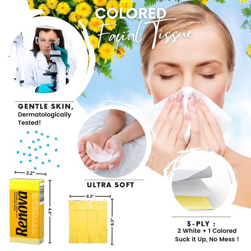 Renova Scented Pocket Tissue - 9 Tissues/Pack - 3-Ply (42