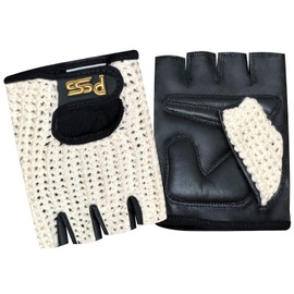 Prime Finger Less Net Cycle Padded Gloves Biker Fitness Gym Body Building Weight Lifting Glove 411 (Black With White Net, S)