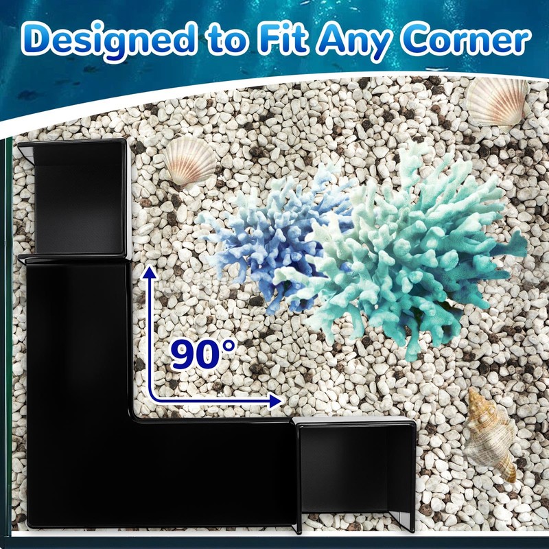 EMUTOL Dual-Entrance Aquarium Tunnel, Aquarium Cave Hideout 360° Viewing, Black