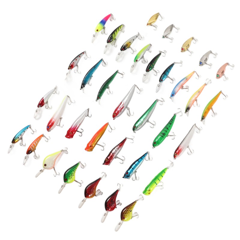 35Pcs Simulation Hard Bait Mixed Minnow Fishing Lure Kit Minnow