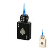 Black Spade A Card Lighter with 360° Spinning Dice, Jet