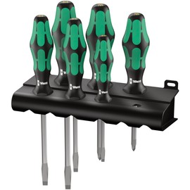 Wera 05007681001" Kraftform Plus Rack 334/355 SK" Driver Set - Silver (6 Pack)