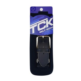 TCK Large Navy Baseball Sock And Belt Combo Adjustable Elastic Set For Performance