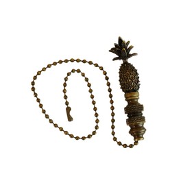 Tall Pineapple Ceiling Fan Pull, 2.5"h with 12" Antiqued Brass Chain