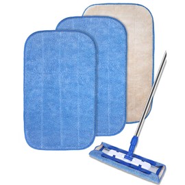 RuannoClean Microfiber Cleaning Cloth Compatible with MR.SIGA Professional Microfiber Mop, Reusable Microfiber Mop Pads Replacement for 15 Inch Cleaning Mop -Double Side Use (3 Pack)